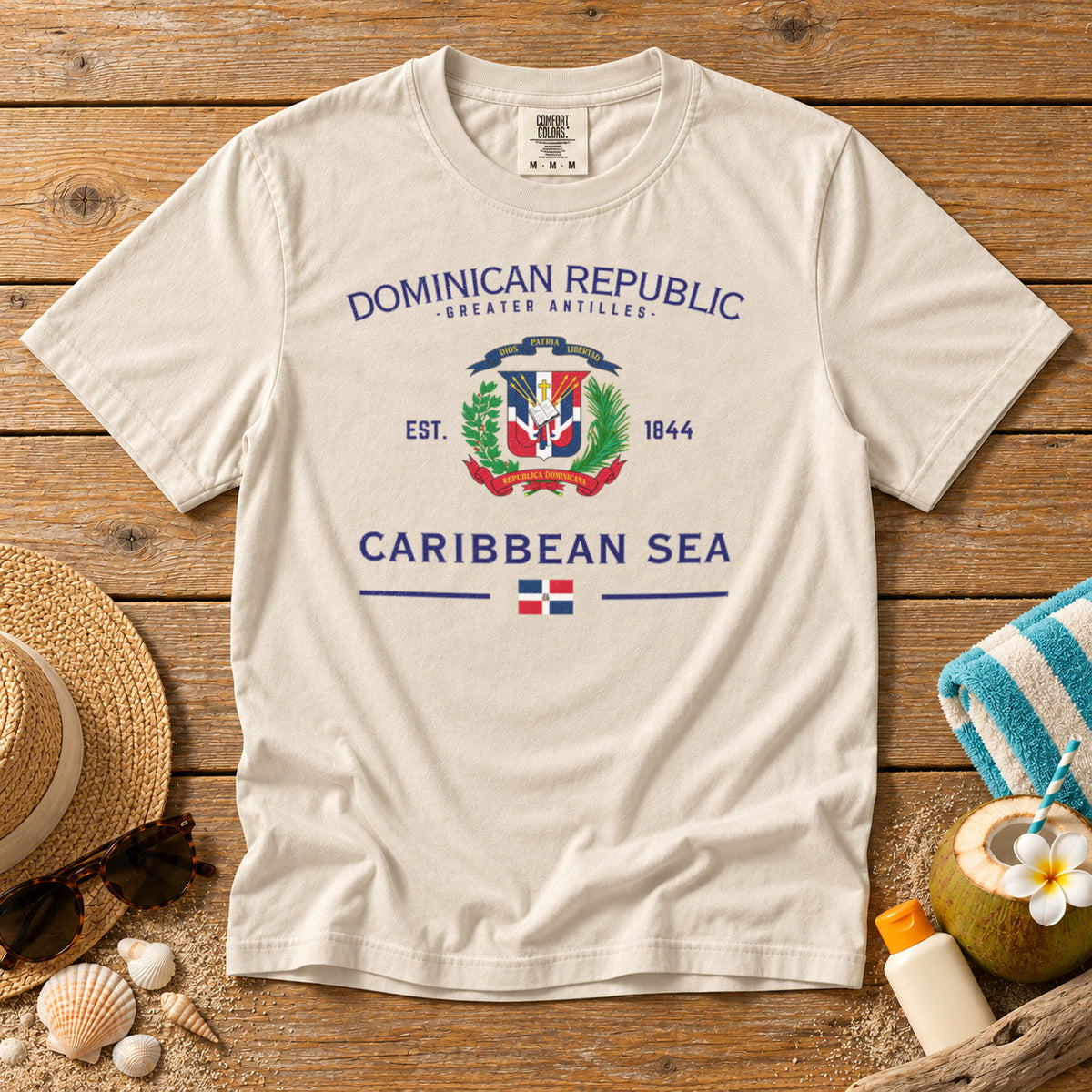 Dominican Republic T-Shirt in Ivory - roamstride graphic tee