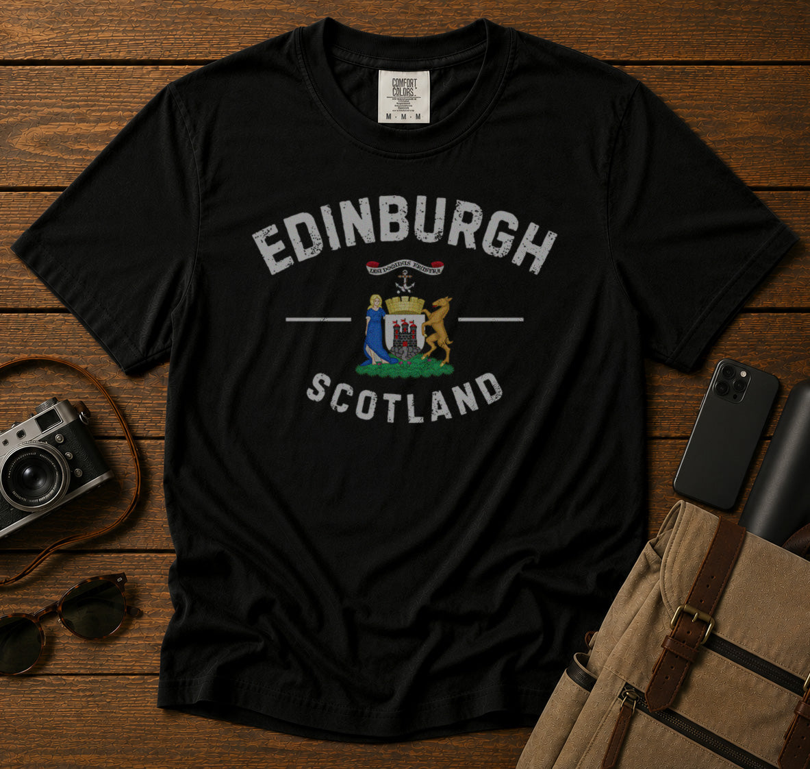 Edinburgh T-Shirt in Black - roamstride graphic tee