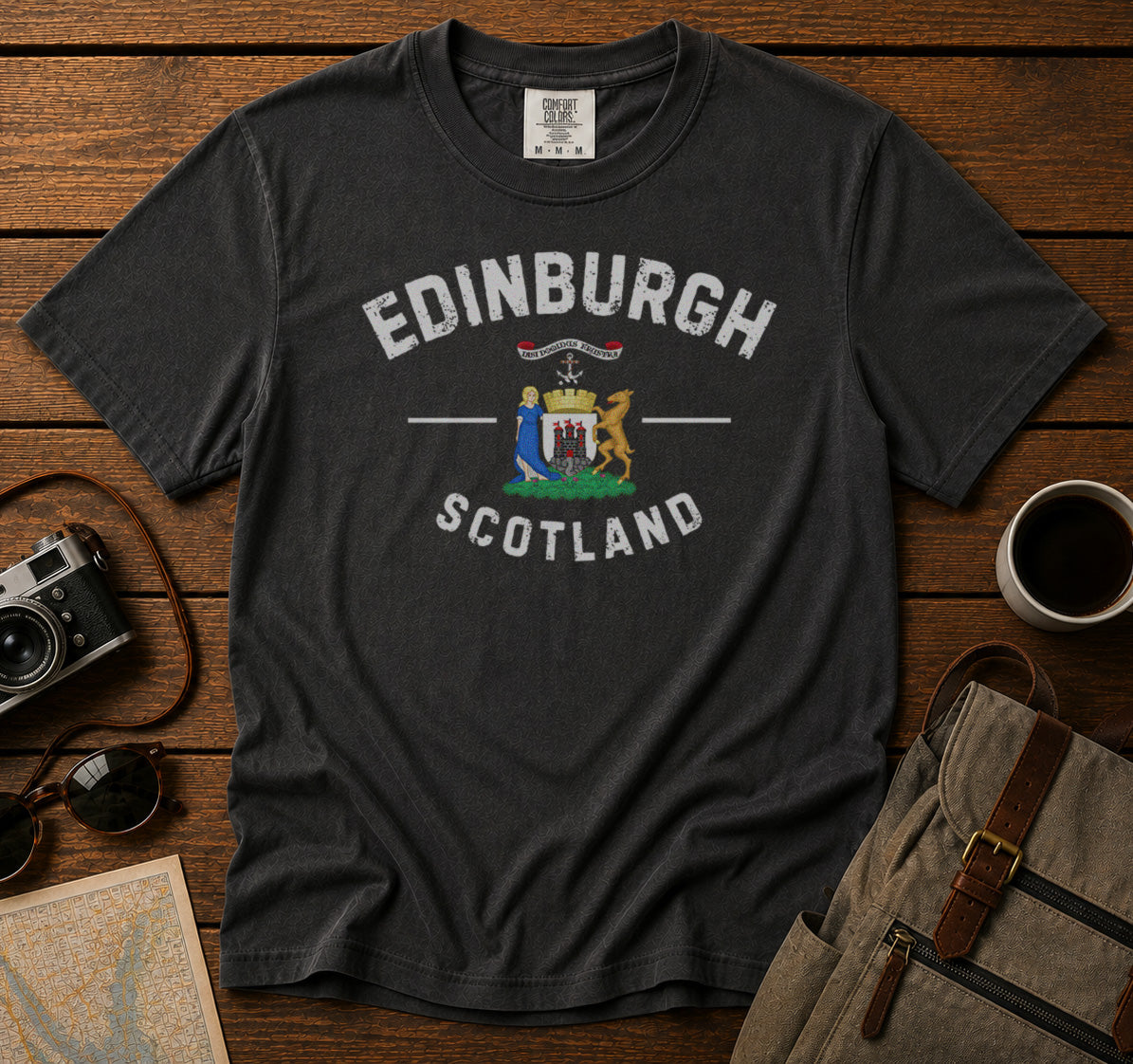 Edinburgh T-Shirt in Pepper - roamstride graphic tee