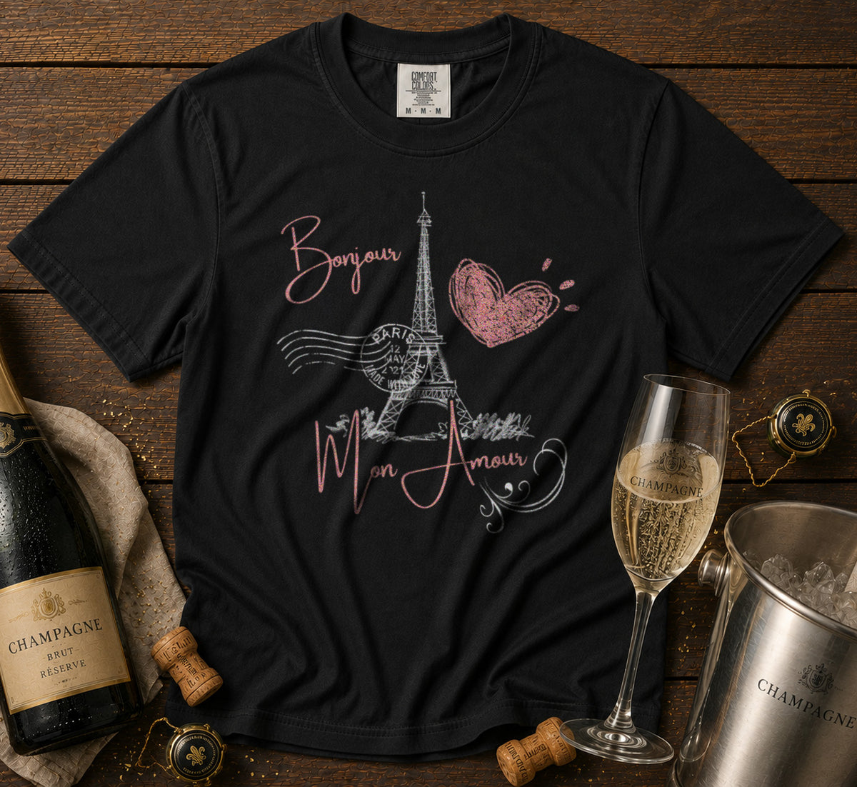 Eiffel Tower Paris T-Shirt in Black - roamstride graphic tee