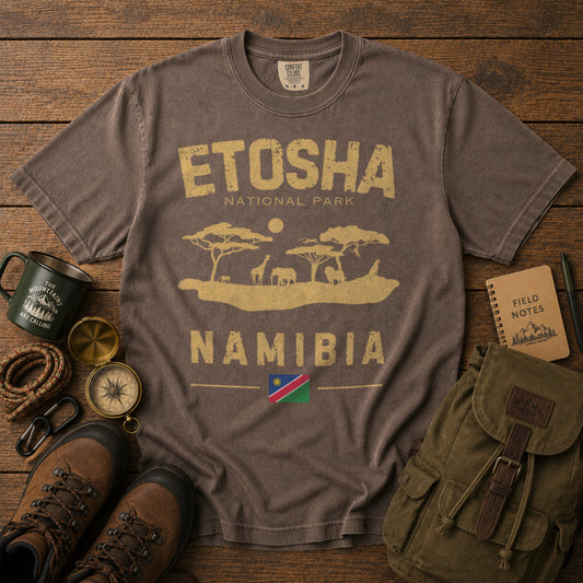 Etosha National Park T-Shirt in Espresso - roamstride graphic tee