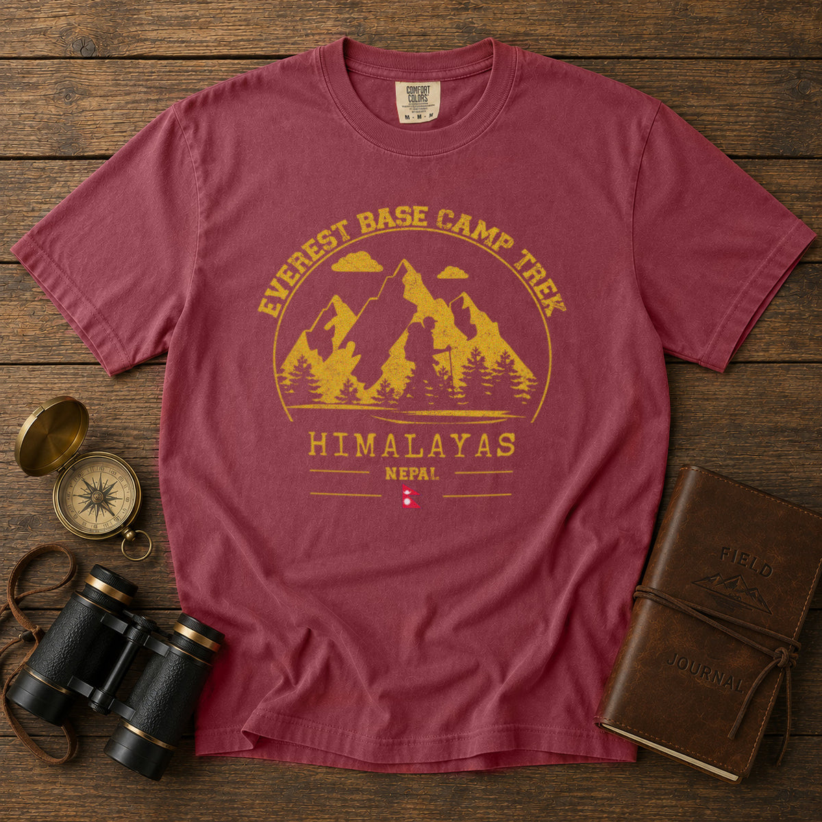 Everest Base Camp T-Shirt in Chili - roamstride graphic tee