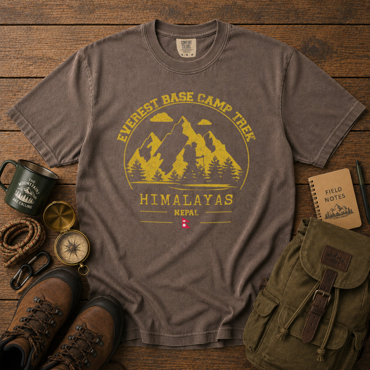 Everest Base Camp T-Shirt in Espresso - roamstride graphic tee