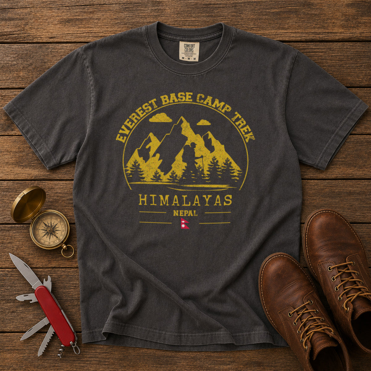Everest Base Camp T-Shirt in Pepper - roamstride graphic tee