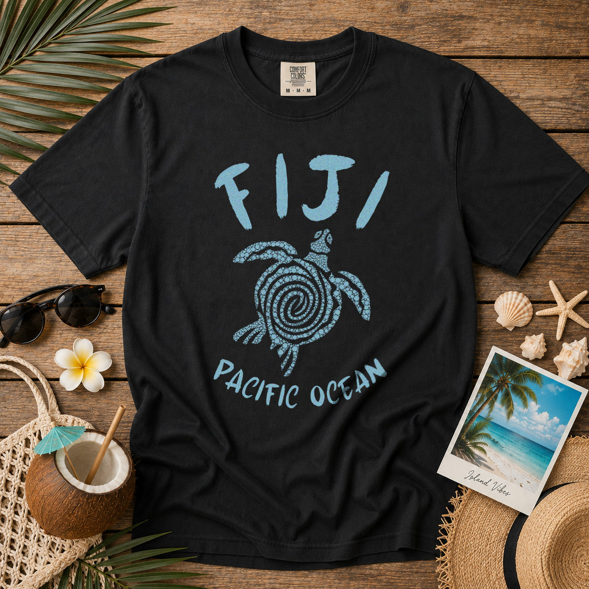 Fiji T-Shirt in Black - roamstride graphic tee