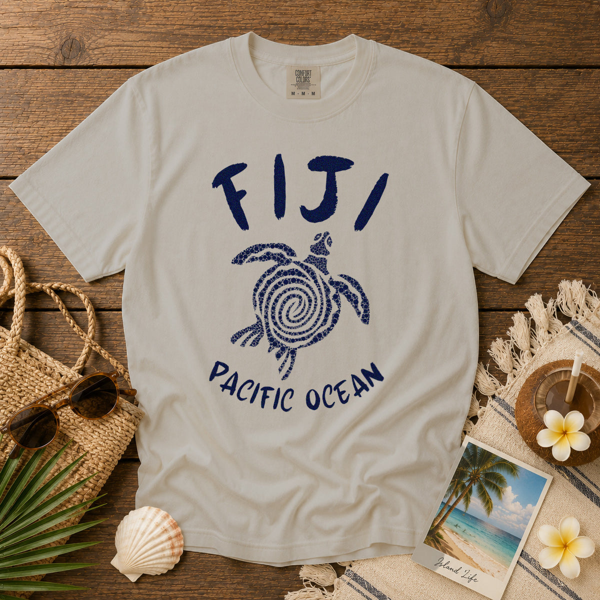 Fiji T-Shirt in Ivory - roamstride graphic tee
