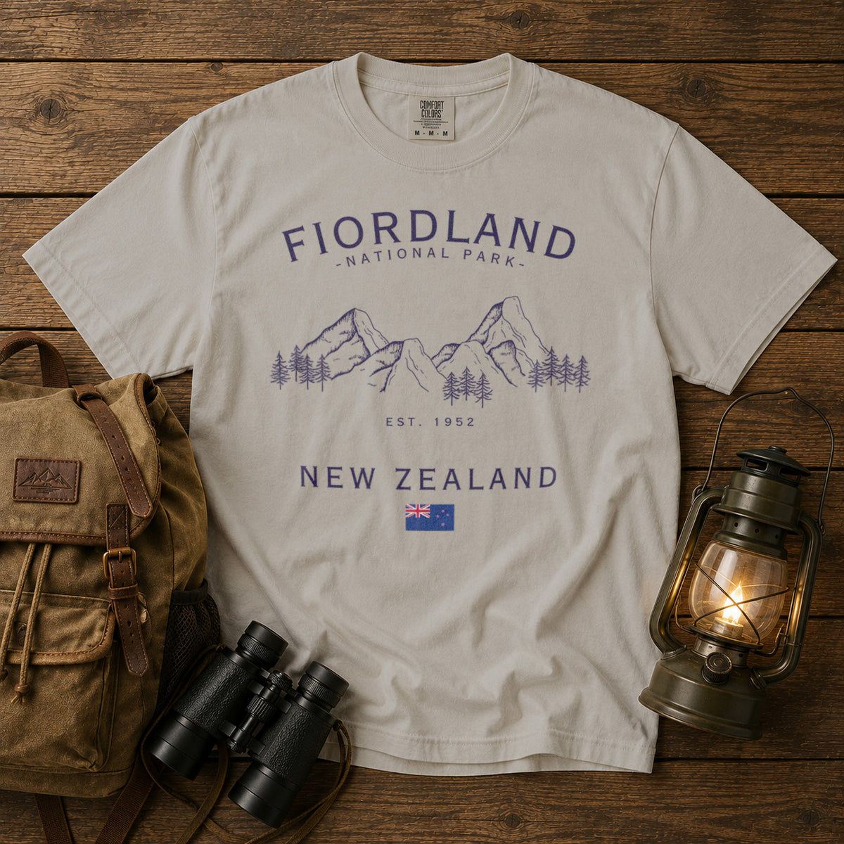 Fiordland National Park T-Shirt in Ivory - roamstride graphic tee