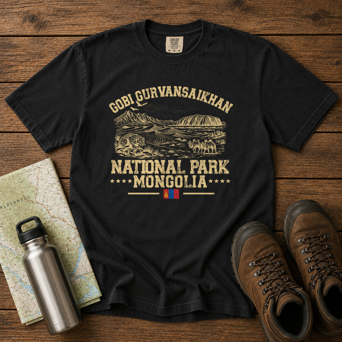 Gobi Gurvansaikhan National Park T-Shirt in Black - roamstride graphic tee