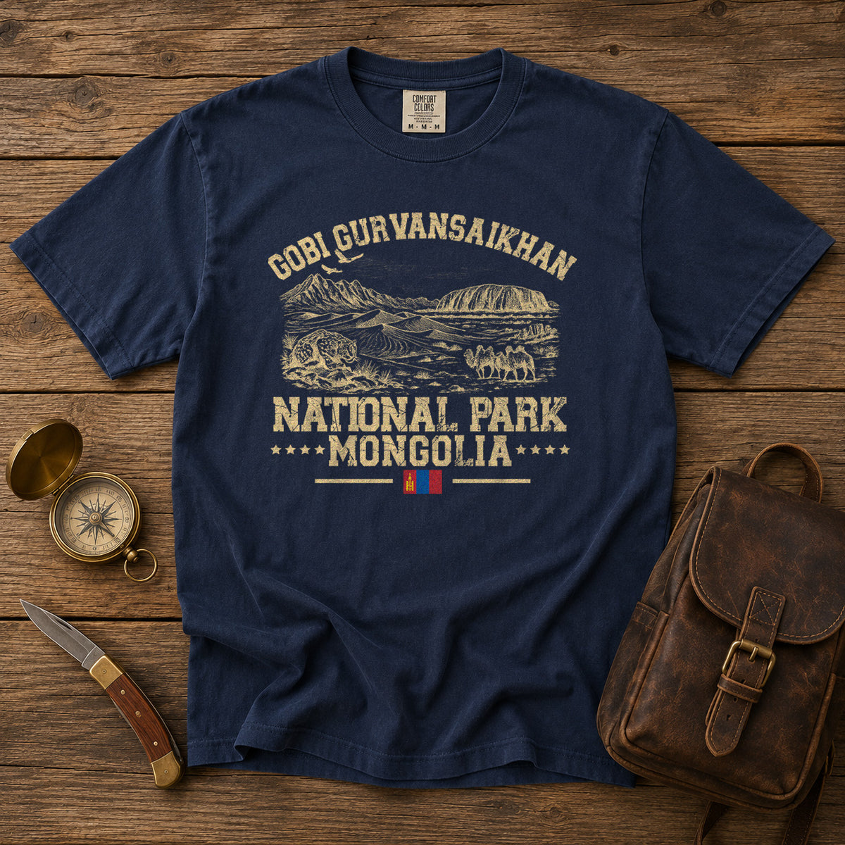 Gobi Gurvansaikhan National Park T-Shirt in Navy - roamstride graphic tee