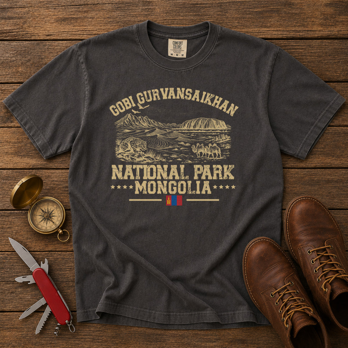 Gobi Gurvansaikhan National Park T-Shirt in Pepper - roamstride graphic tee