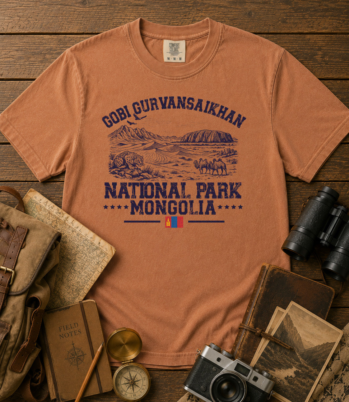 Gobi Gurvansaikhan National Park T-Shirt in Yam - roamstride graphic tee