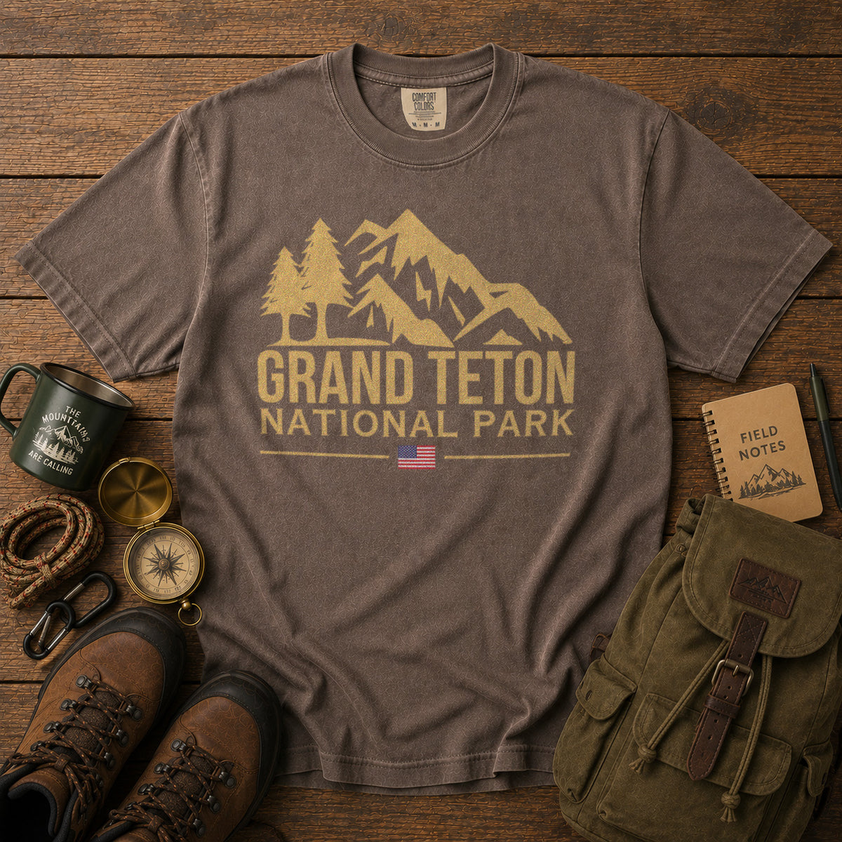 Grand Teton National Park T-Shirt in Espresso - roamstride graphic tee
