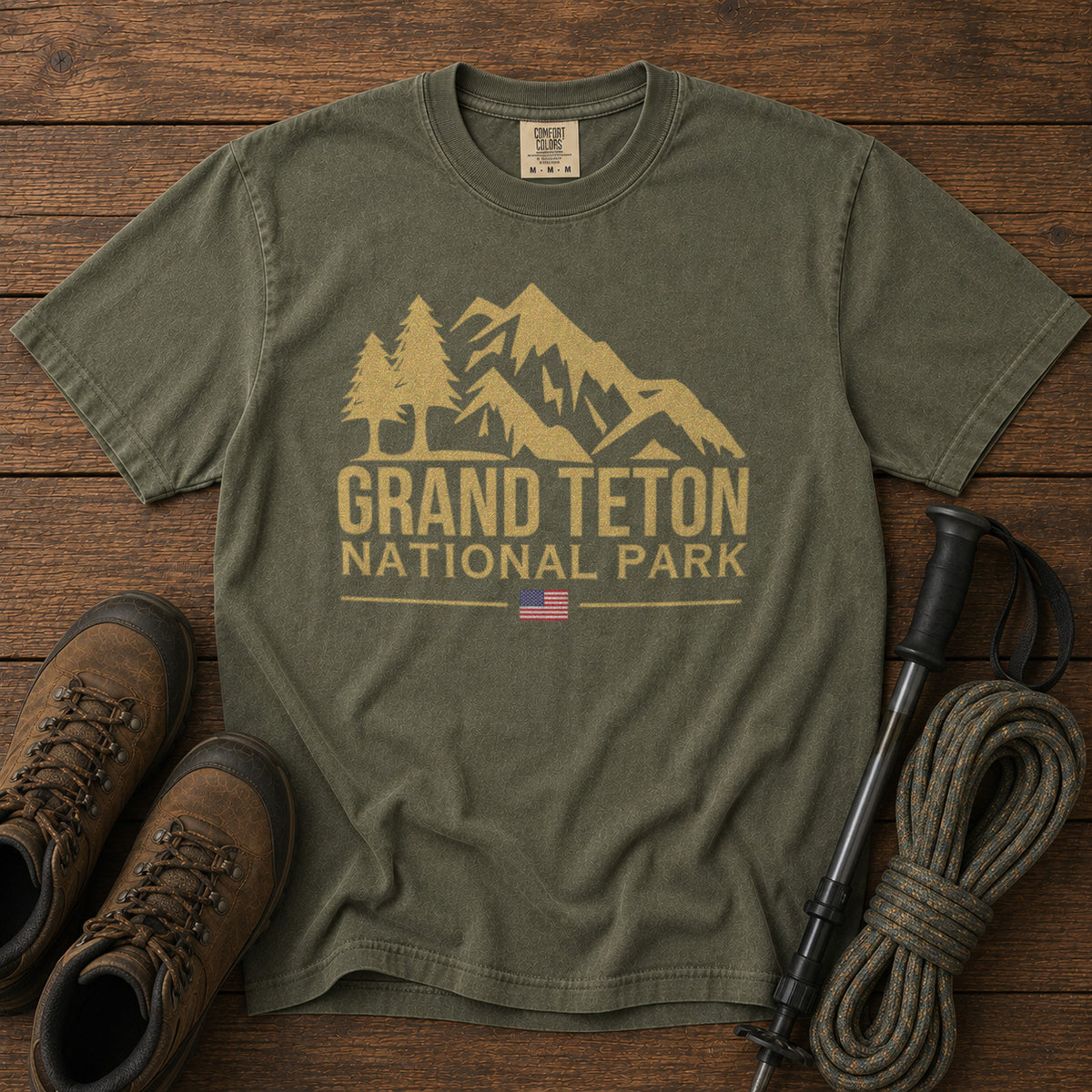 Grand Teton National Park T-Shirt in Moss - roamstride graphic tee