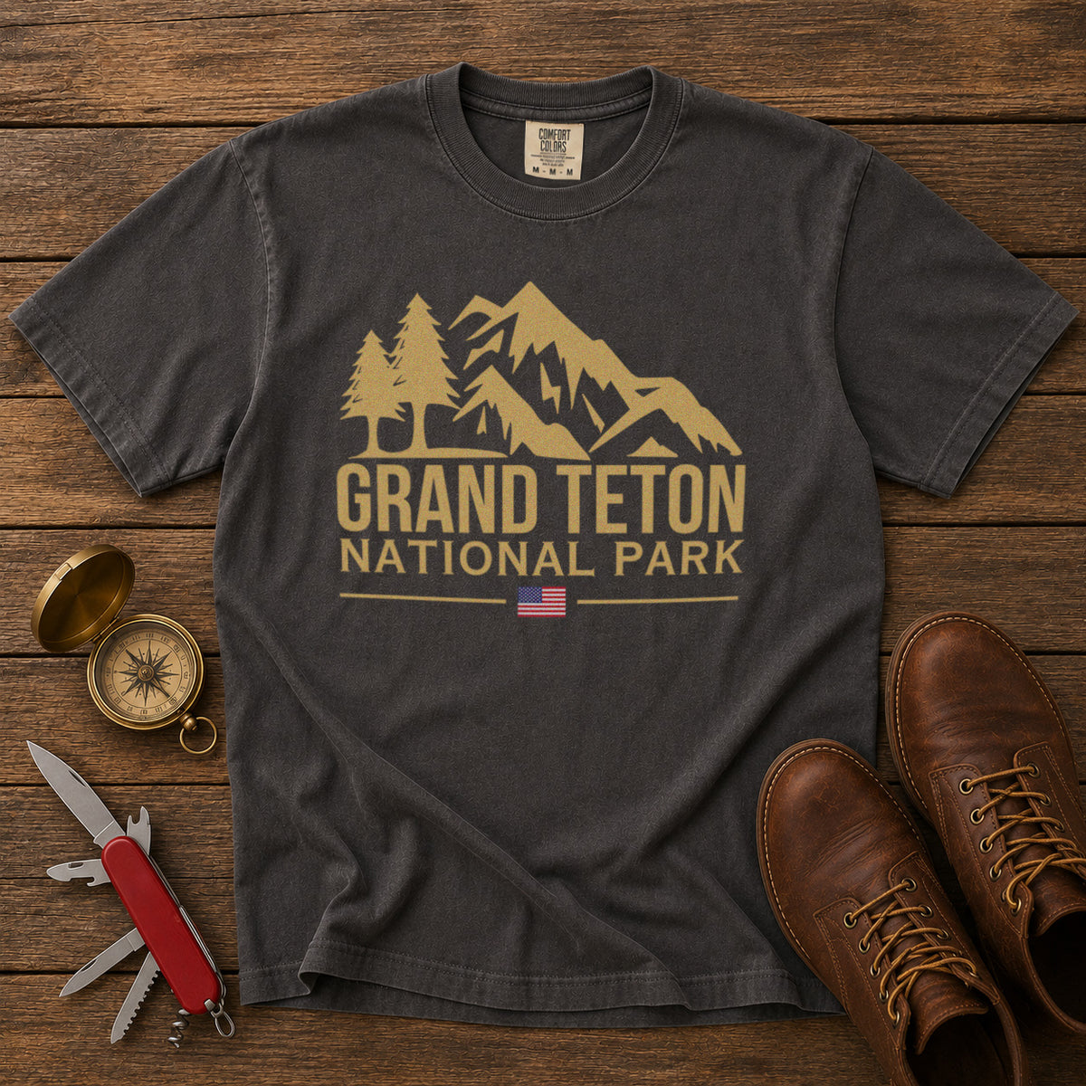Grand Teton National Park T-Shirt in Pepper - roamstride graphic tee