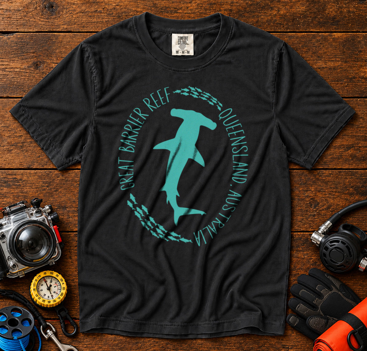 Great Barrier Reef Australia T-Shirt in Black - roamstride graphic tee