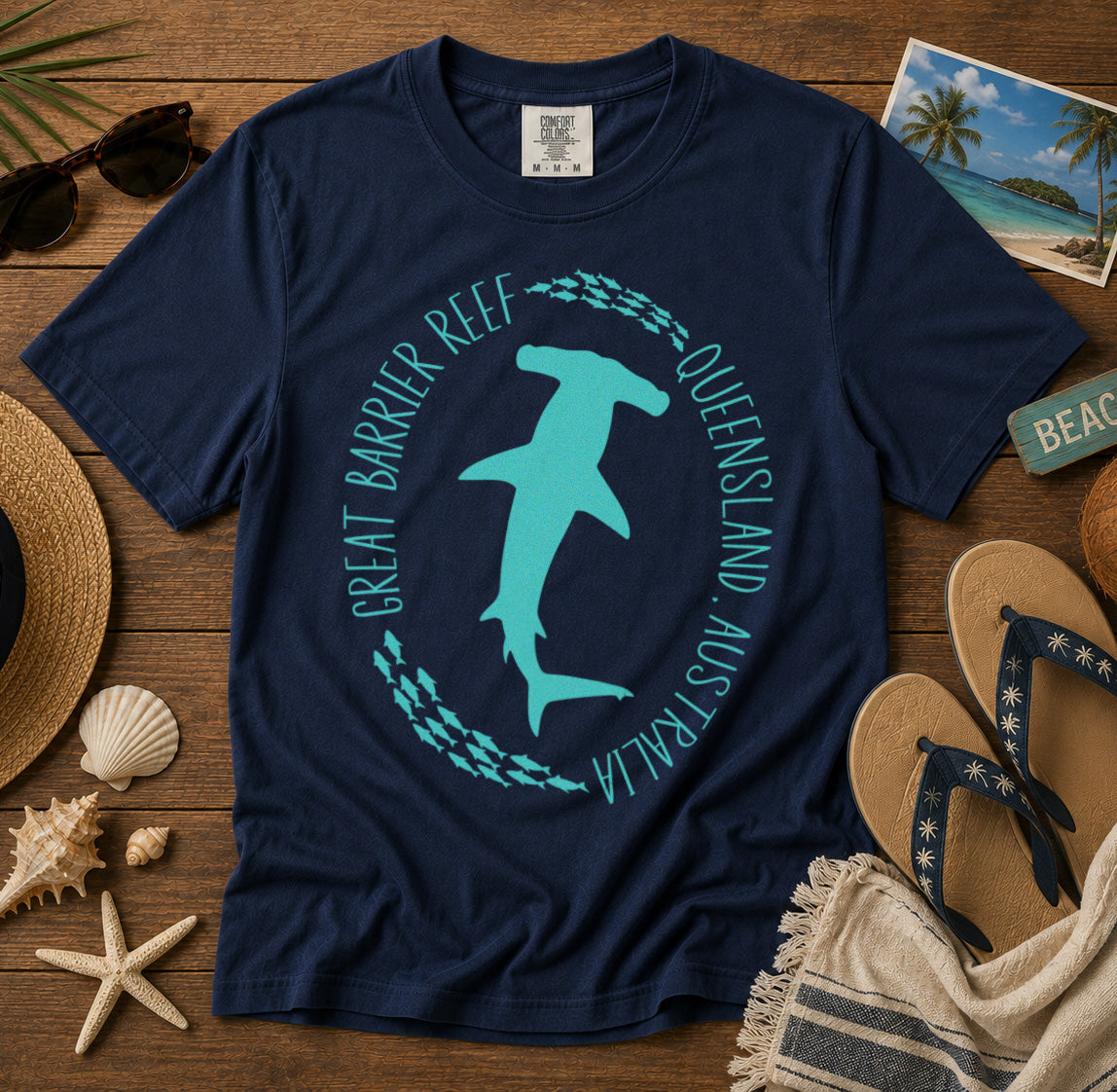 Great Barrier Reef Australia T-Shirt in Navy - roamstride graphic tee