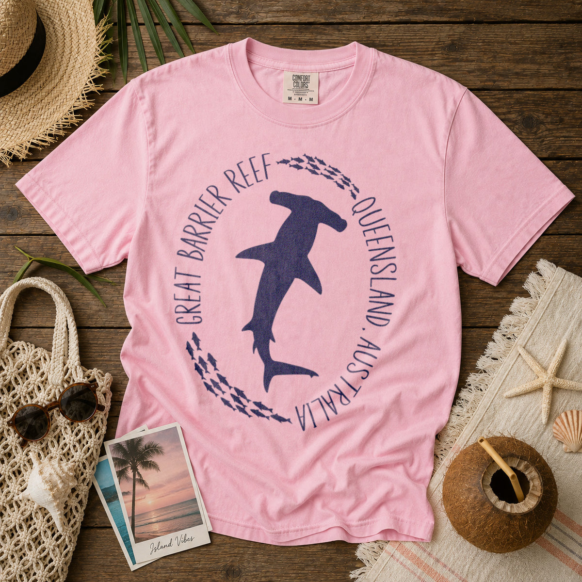 Great Barrier Reef Australia T-Shirt in Blossom - roamstride graphic tee
