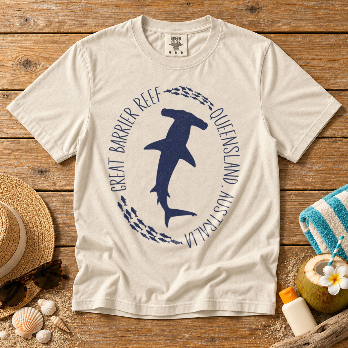 Great Barrier Reef Australia T-Shirt in Ivory - roamstride graphic tee