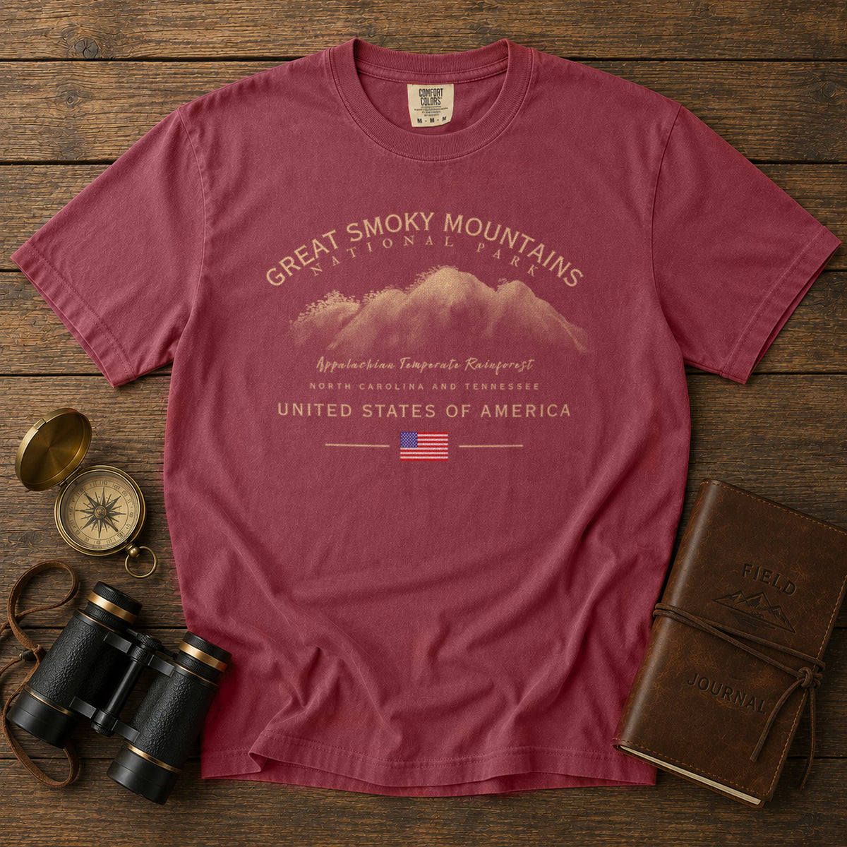 Great Smoky Mountains National Park T-Shirt in Chili - roamstride graphic tee
