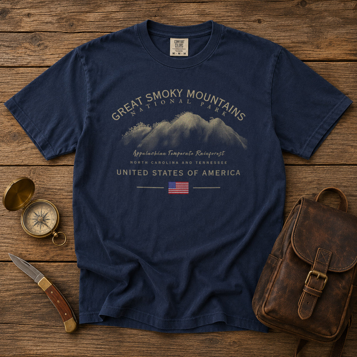 Great Smoky Mountains National Park T-Shirt in Navy - roamstride graphic tee