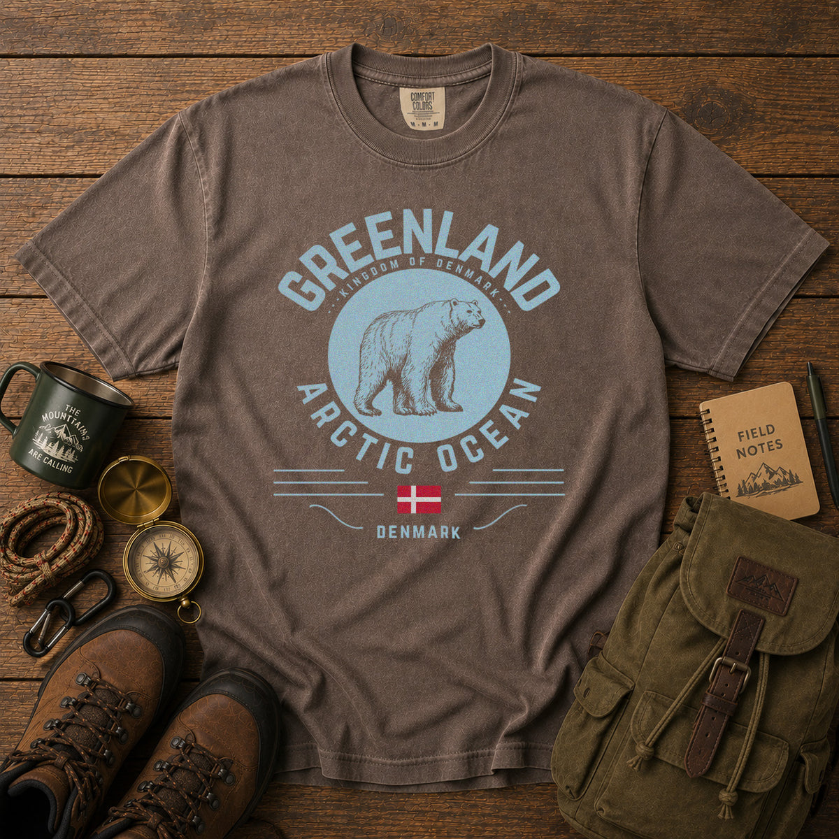 Greenland Polar Bear T-Shirt in Espresso - roamstride graphic tee