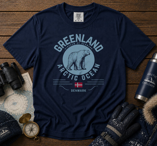 Greenland Polar Bear T-Shirt in Navy - roamstride graphic tee