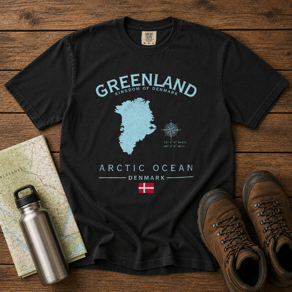 Greenland T-Shirt in Black - roamstride graphic tee
