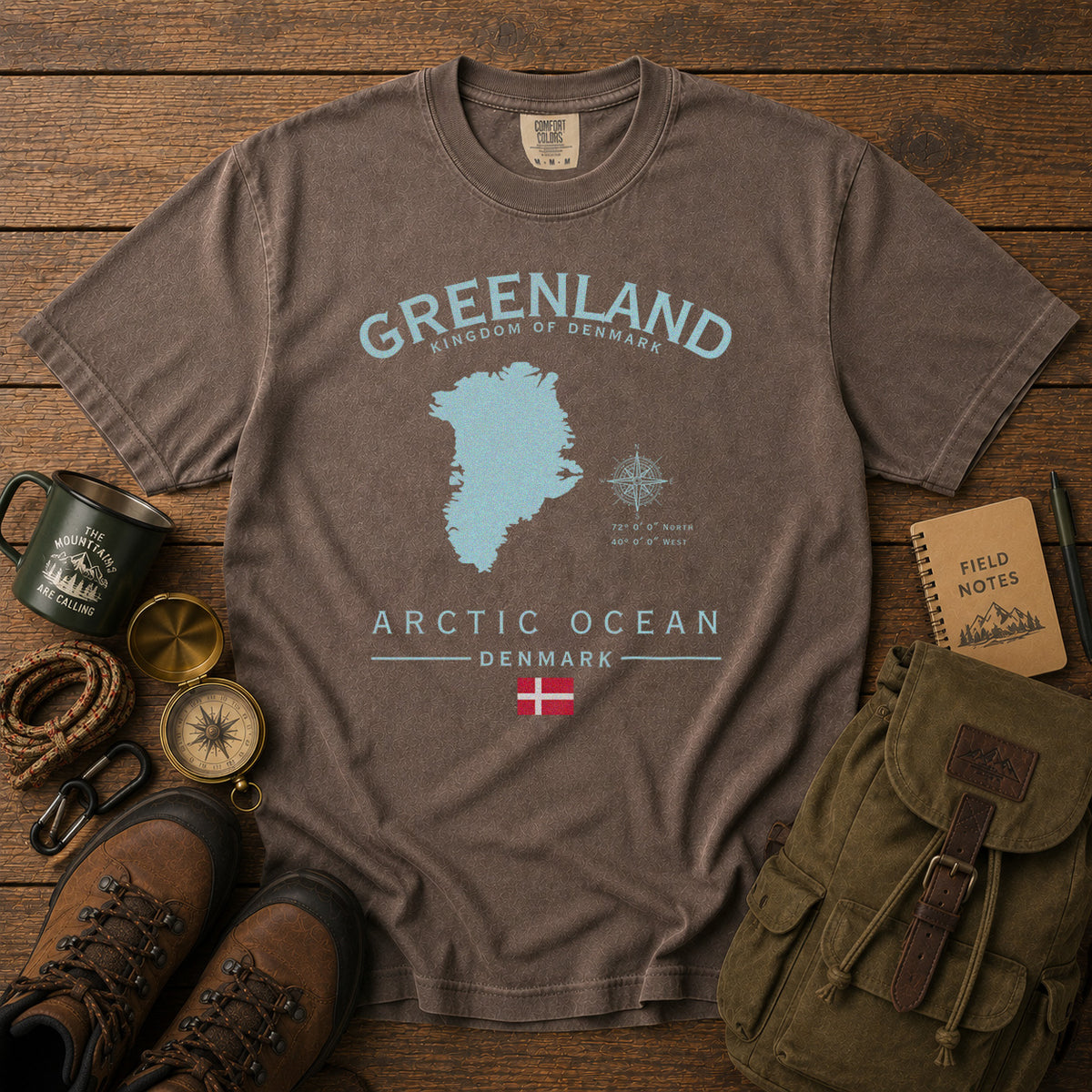 Greenland T-Shirt in Espresso - roamstride graphic tee