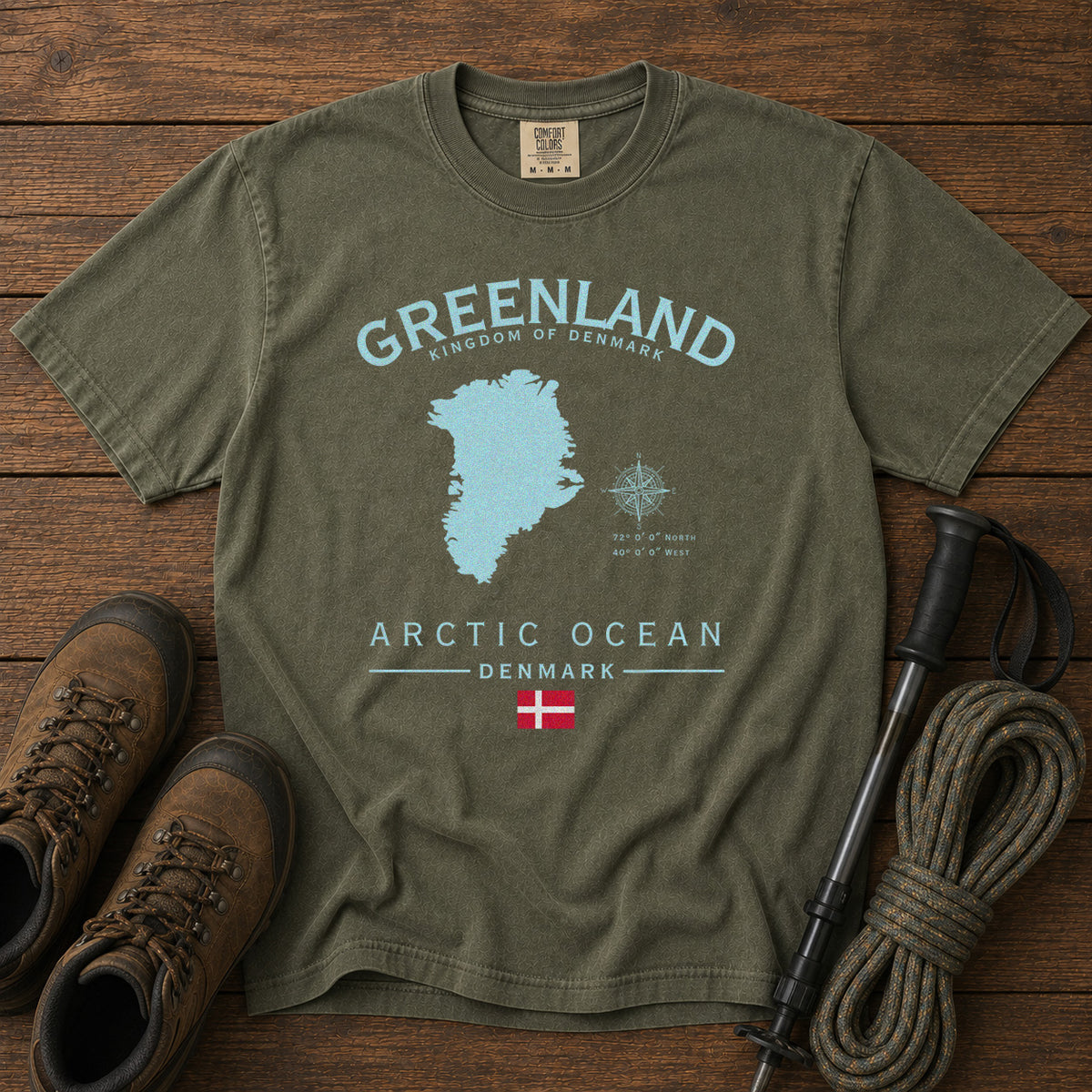 Greenland T-Shirt in Moss - roamstride graphic tee