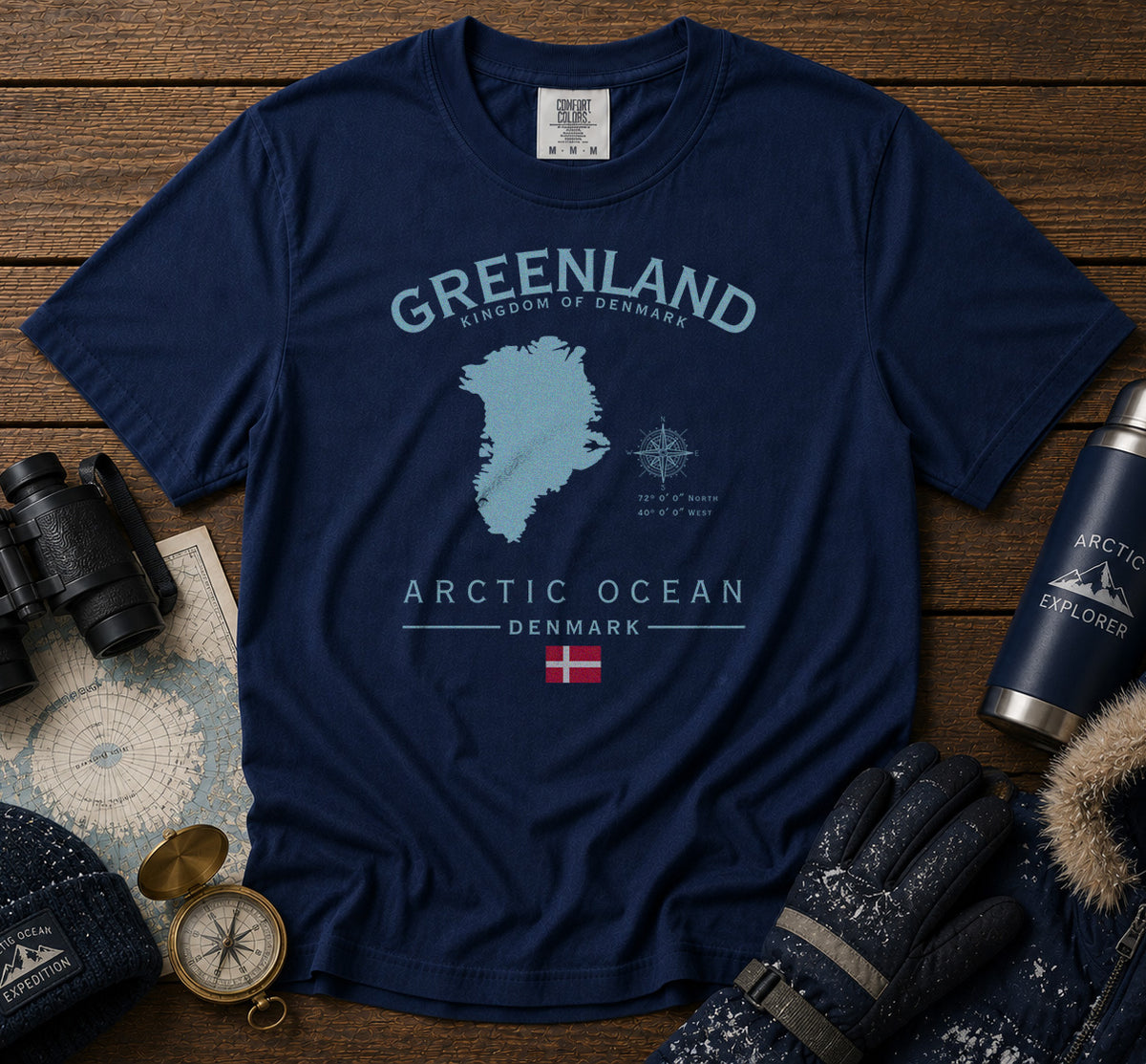 Greenland T-Shirt in Navy - roamstride graphic tee