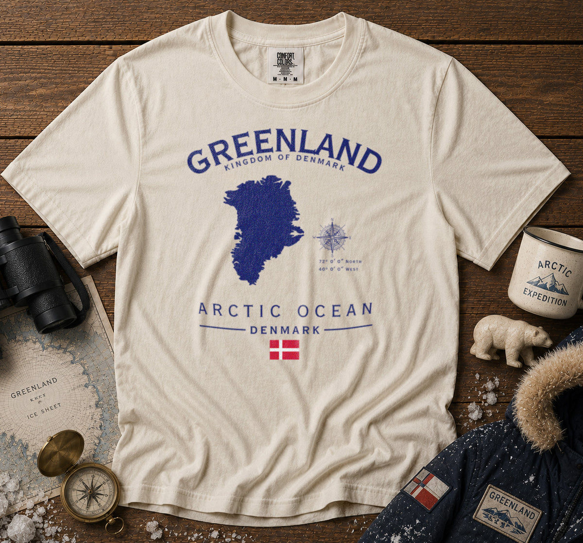 Greenland T-Shirt in Ivory - roamstride graphic tee