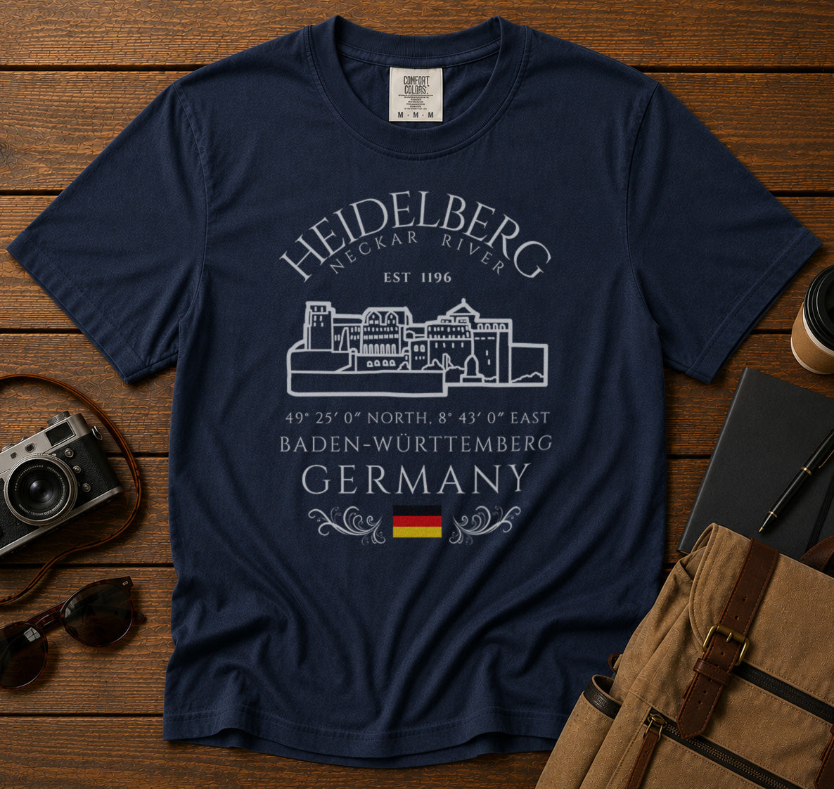 Heidelberg T-Shirt in Navy - roamstride graphic tee