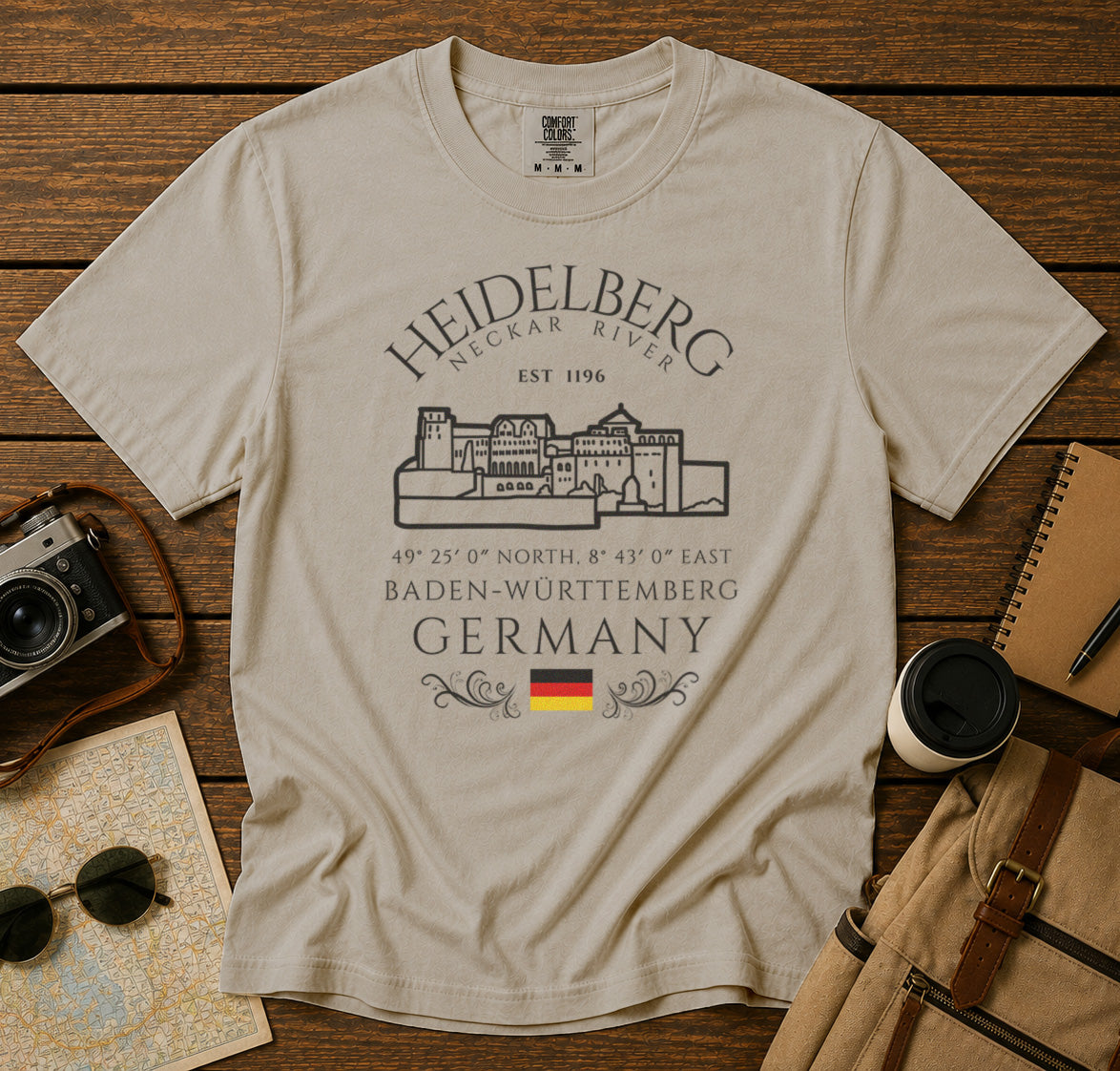 Heidelberg T-Shirt in Ivory - roamstride graphic tee