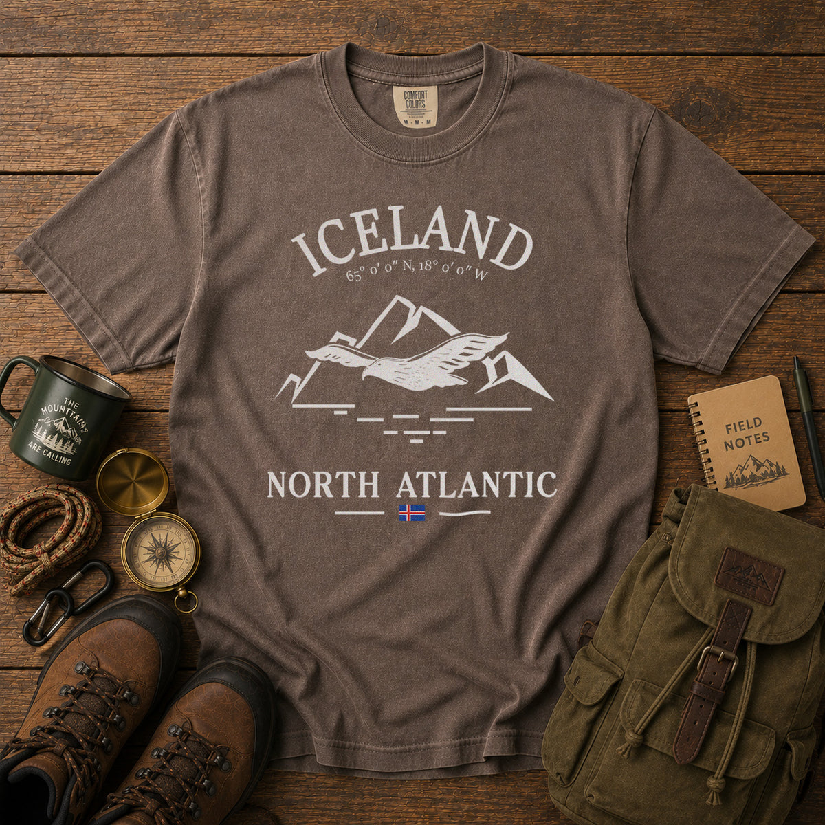 Iceland T-Shirt in Espresso - roamstride graphic tee