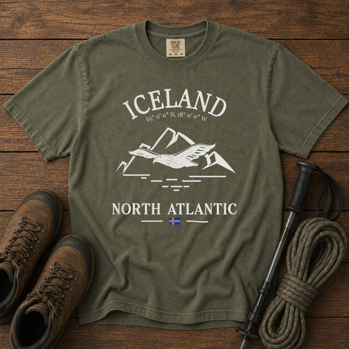 Iceland T-Shirt in Moss - roamstride graphic tee