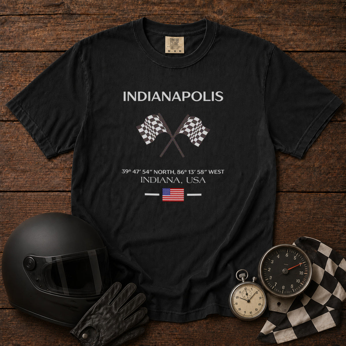 Indianapolis Motorsport T-Shirt in Black - roamstride graphic tee
