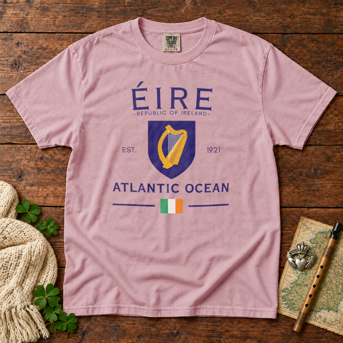 Ireland Eire Coat of Arms T-Shirt in Blossom - roamstride graphic tee