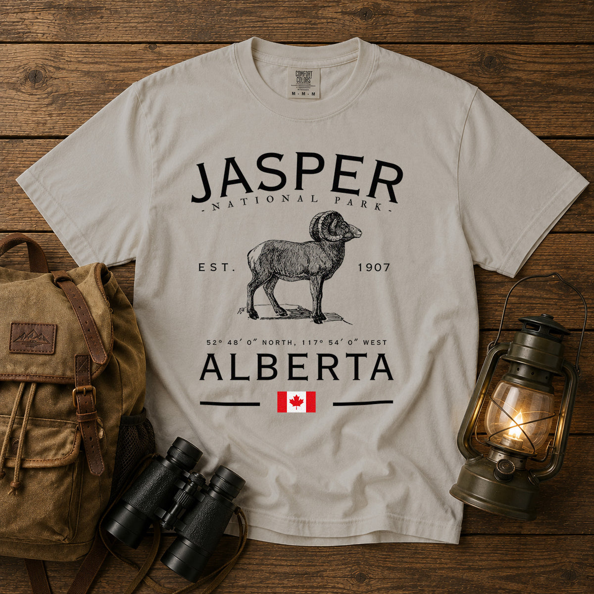Jasper National Park T-Shirt in Ivory - roamstride graphic tee