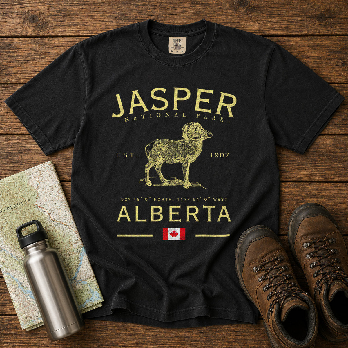 Jasper National Park T-Shirt in Black - roamstride graphic tee