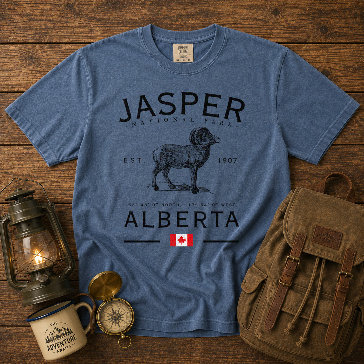 Jasper National Park T-Shirt in Blue Jean - roamstride graphic tee
