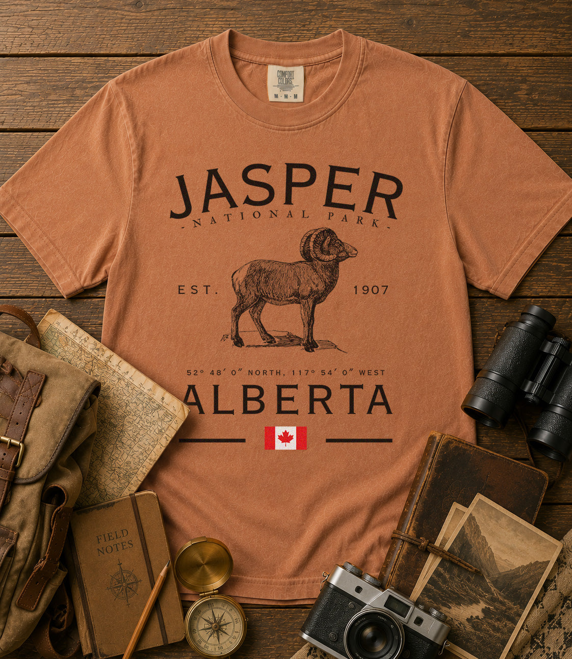 Jasper National Park T-Shirt in Yam - roamstride graphic tee