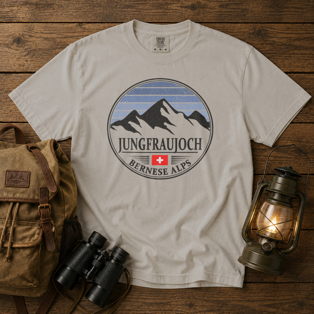 Jungfraujoch T-Shirt in Ivory - roamstride graphic tee
