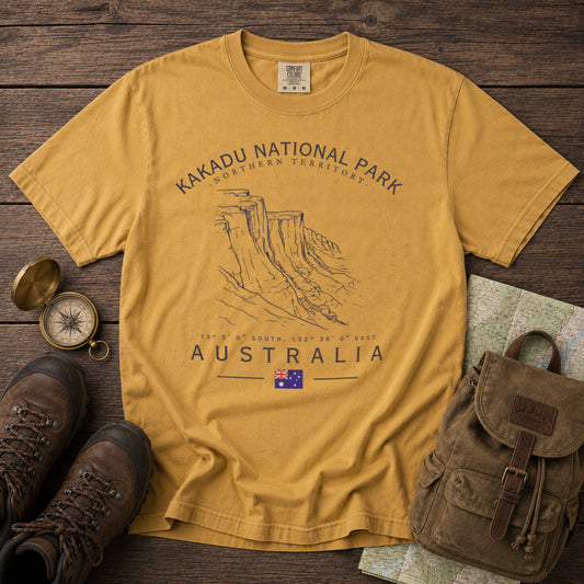 Kakadu National Park T-Shirt in Mustard - roamstride graphic tee