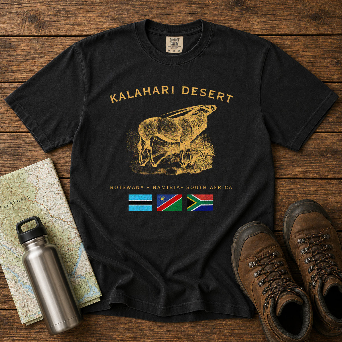 Kalahari Desert T-Shirt in Black - roamstride graphic tee