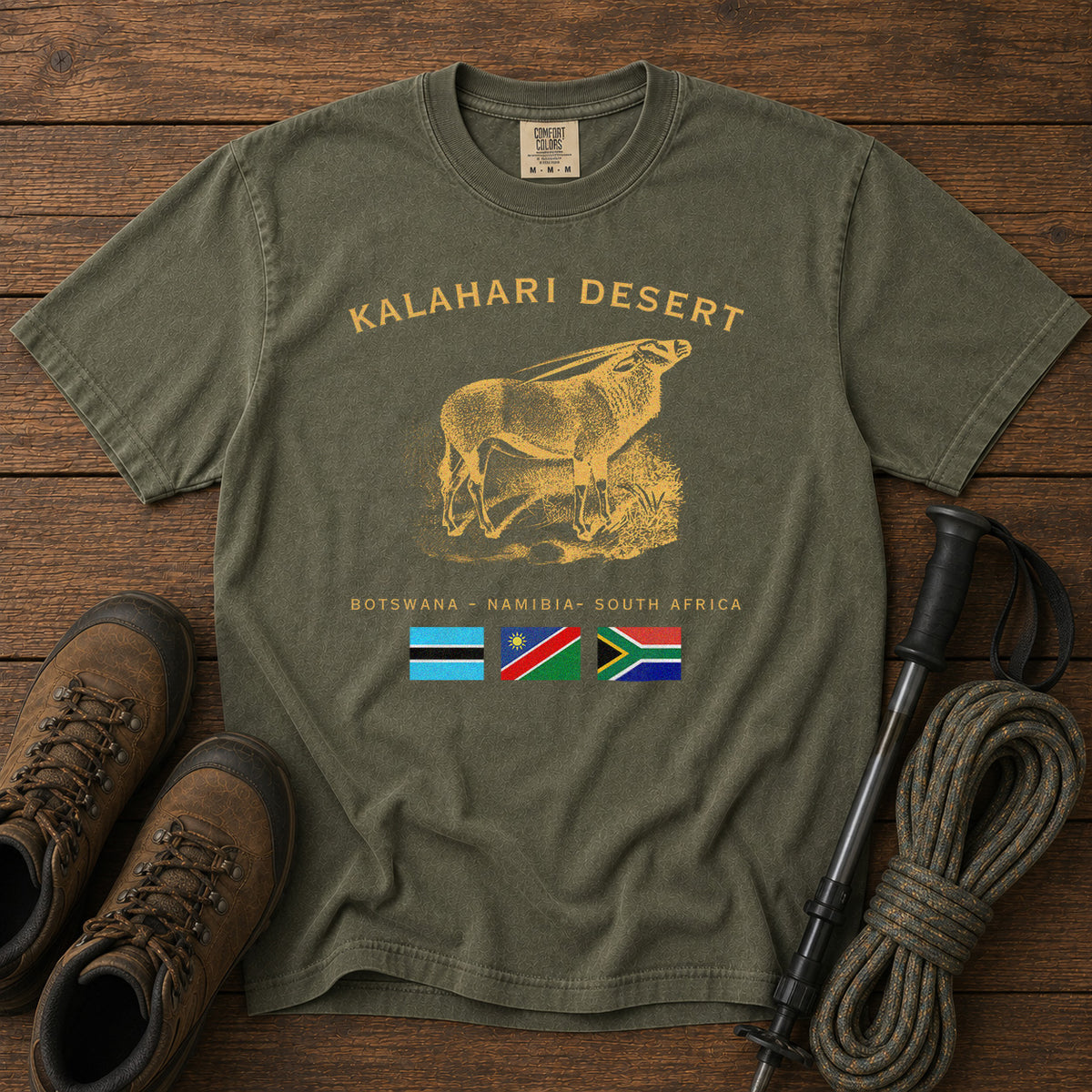 Kalahari Desert T-Shirt in Moss - roamstride graphic tee