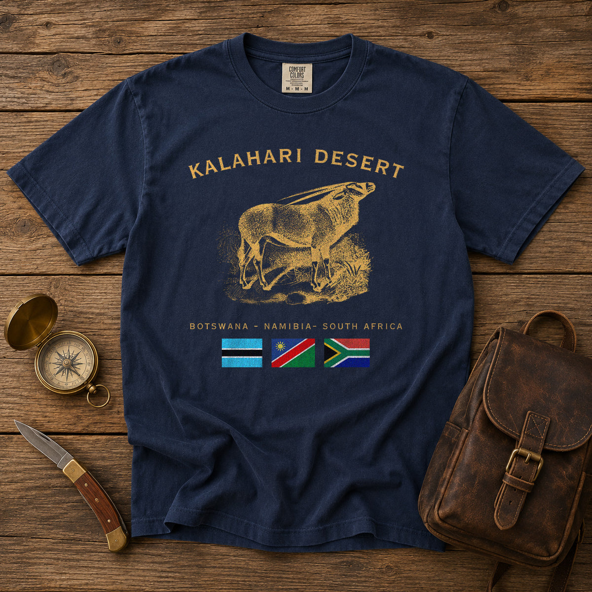 Kalahari Desert T-Shirt in Navy - roamstride graphic tee