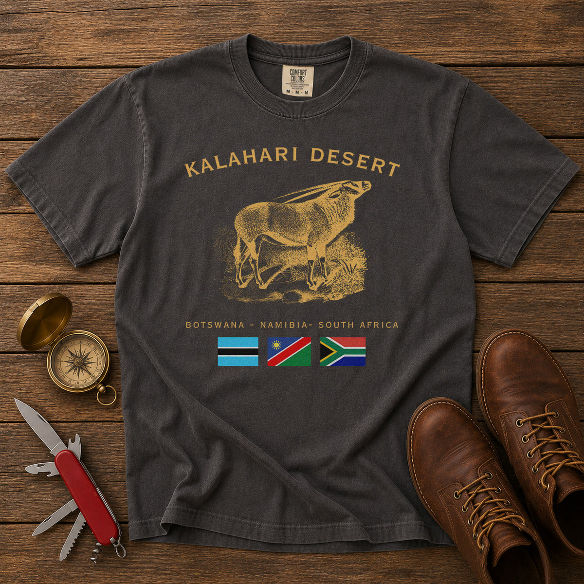 Kalahari Desert T-Shirt in Pepper - roamstride graphic tee