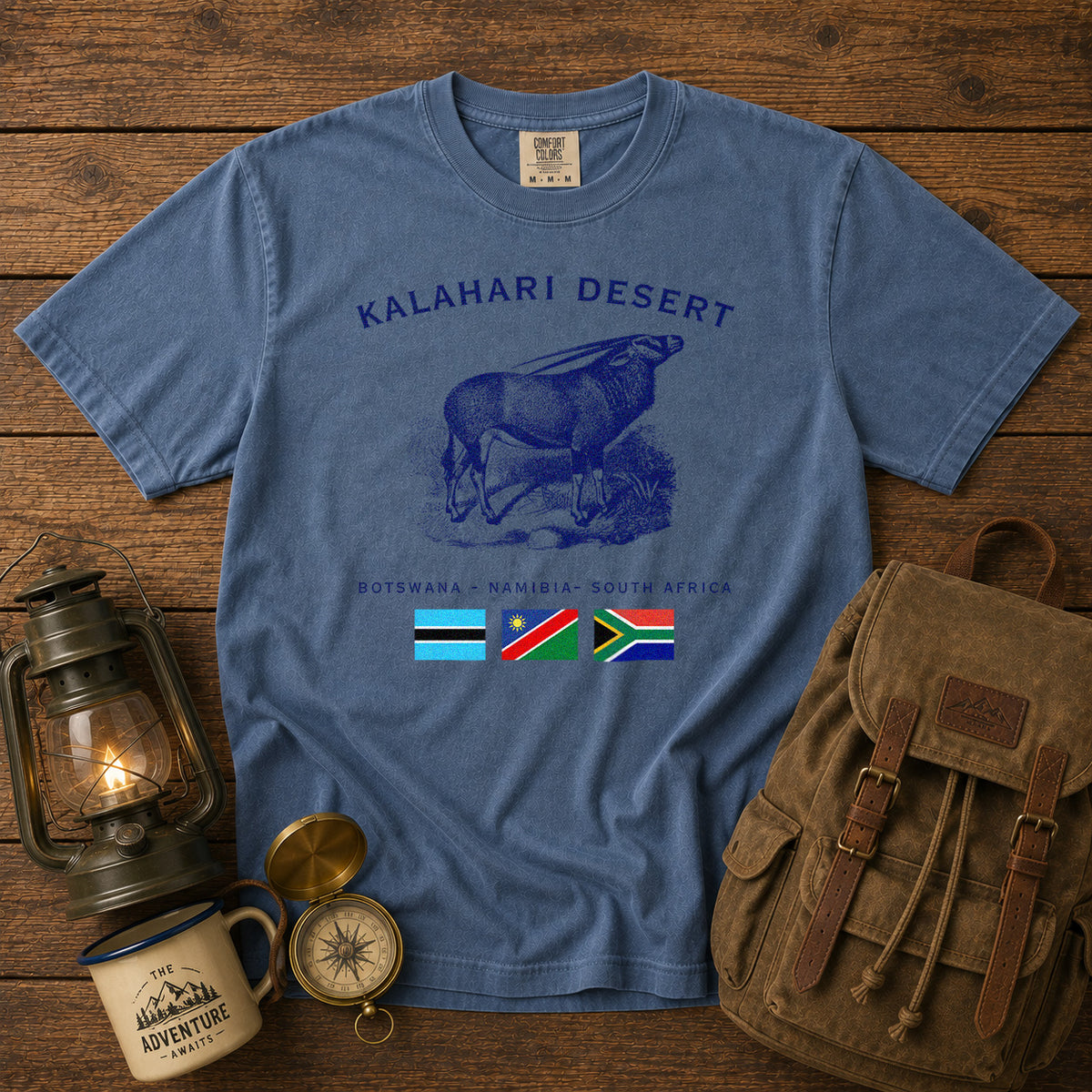 Kalahari Desert T-Shirt in Blue Jean - roamstride graphic tee