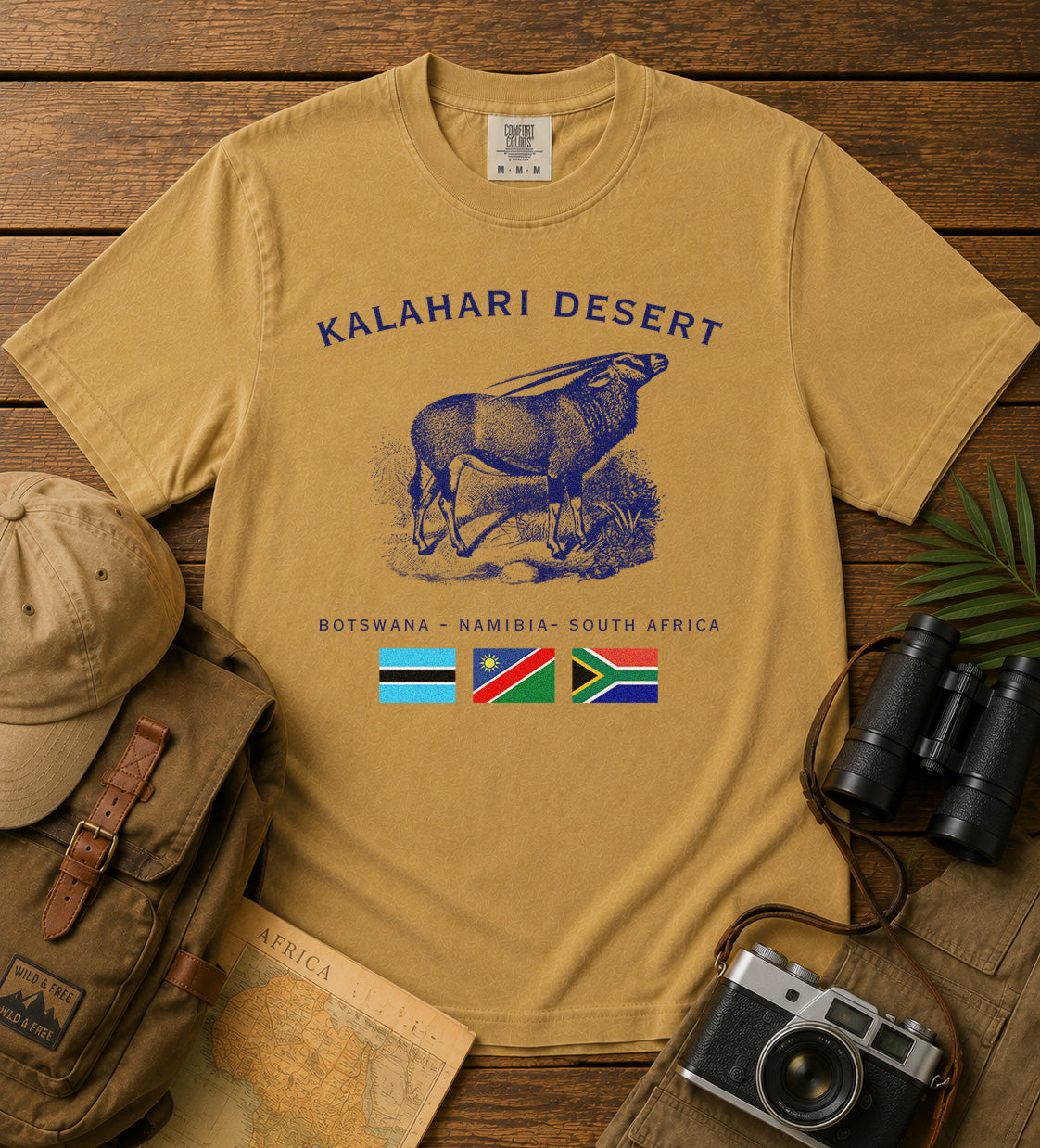 Kalahari Desert T-Shirt in Mustard - roamstride graphic tee