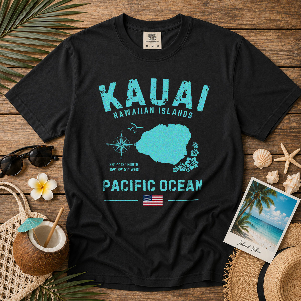 Kauai T-Shirt in Black - roamstride graphic tee